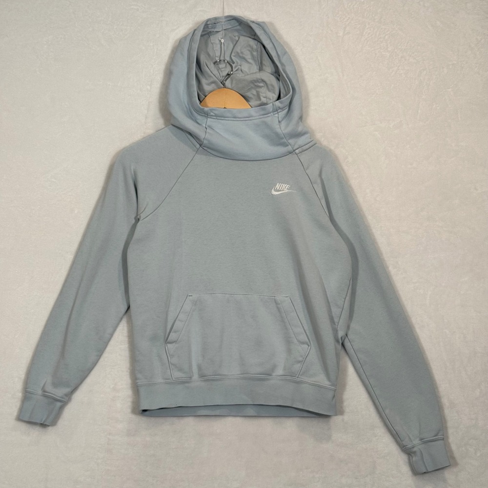 Nike Light Blue Funnel Neck Scuba Hoodie XS